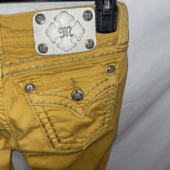 Miss Me Women’s Skinny Jeans Size 26x31 Yellow Streetwear Going Out Party - Picture 10 of 12
